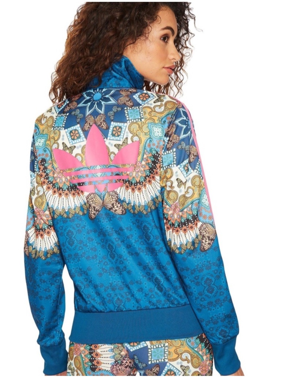Adidas x Farm Rio Borbomix Butterfly Blue Pink Firebird Mandala Jacket Medium